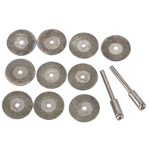 10pcs Silver 20mm Dia Cut Off Wheels Rotary Cutting Blades Disc Tools Two Mandre