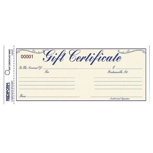 REDIFORM Gift Certificate/Envelope Pack, 25 Duplicates, Gold/Yellow, 3.67 x 8.5&#034;