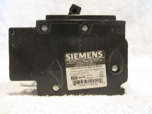Siemens BQ2B030 Circuit Breaker 30 Amp 2 Pole 120/240 VAC Bolt-On (2&#034; wide)