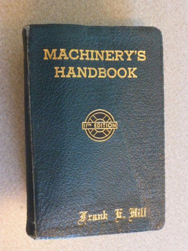 Vintage MACHINERY&#039;S HANDBOOK 11th Edition WWII 1942 w/Thumb Cutout Index Book