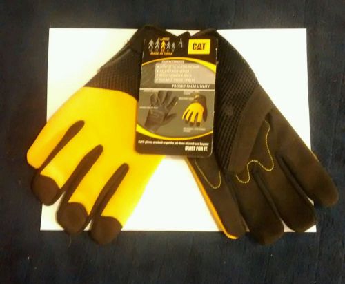 Cat Men&#039;s Padded Palm Utility Glove, 2XLarge, Black &amp; Yellow 012215 Mesh spandex
