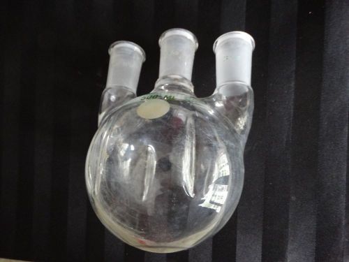 Chemglass Glass 500ml Vertical 3-Neck Round Bottom Boiling Flask 24/40 Joints