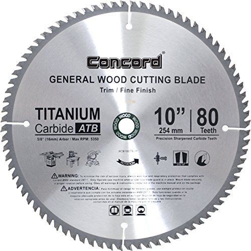 Concord Blades WCB1000T080HP 10-Inch 80 Teeth TCT General Purpose Hard &amp; Soft
