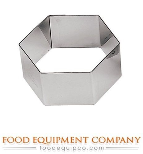 Paderno 47425-30 Pastry Rings hexagon 2&#034; x 1-1/8&#034; stainless steel   - Case of 6
