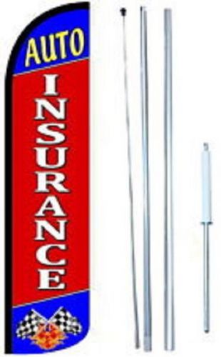 Auto Insurance  Windless  Swooper Flag With Complete Hybrid Pole set