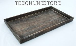 Rustic Antique Coffee Color Wood Jewelry Tray