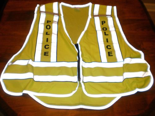 POLICE SAFETY VEST (REFLECTIVE NEON GREEN AND SILVER)