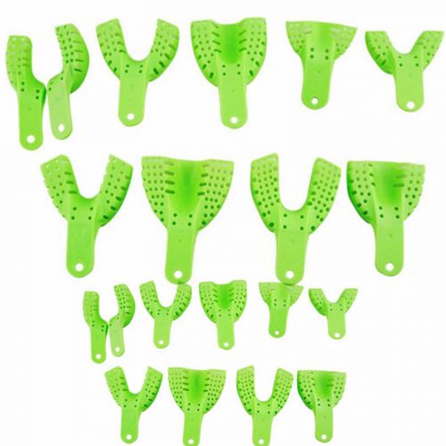 2set Dental Impression Trays for Repeated Use Green Autoclavable 10 pcs/1 set