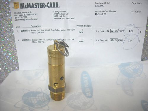 Asme air safety valve, npt size (m) 1/2&#034; 50 psi for sale
