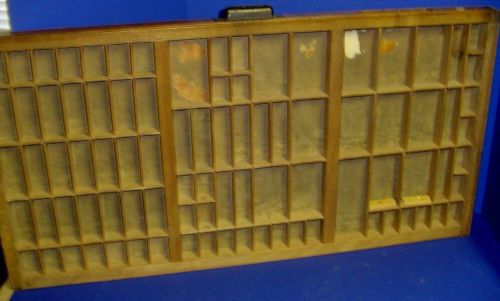 Antique hamilton printers drawer wood type set tray shadow tray shadow box large for sale