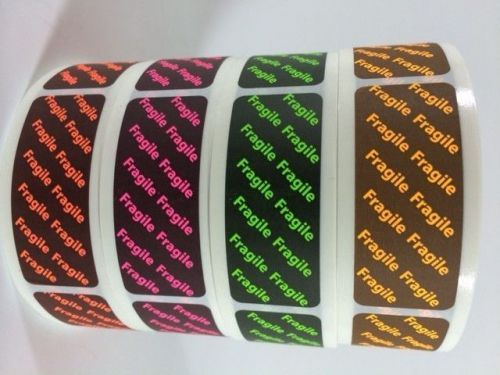 100 1 x 2.5 FRAGILE NEON FLUORESCENT Stickers labels FRAGILE Fluorescent SHIP
