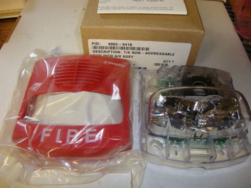 New (fs) simplex 4903-9418 t/a non-addressable red fire alarm horn w/strobe for sale