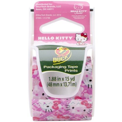 Duck Brand Hello Kitty Licensed Packaging Tape with Dispenser, 1.88-Inch x
