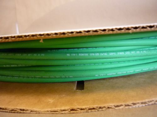 250 Feet Heat Shrink Tubing Green Remtek CFR125 3/16&#034; 125Deg.C 2:1 Ratio