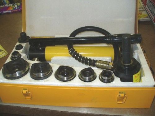 Hydraulic knock out kit w/ pump. 5/8&#034;,3/4&#034;,1&#034;,1-1/4,1-1/2, 2&#034; yindu tools syk-8b for sale