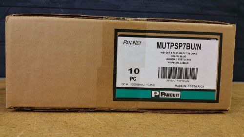 BOX OF (10) Panduit 9-Wire Cat 6 TX-PLUS Patch Cord MUTPSP7BU/N 7Ft - Blue