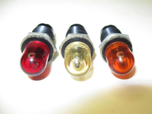 (3) vintage dialight dialco ? panel mount indicator lights for sale