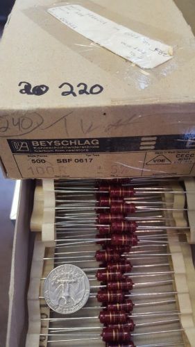 Lot of 20 Vintage Beyschlag Carbon Film Resistor NOS 100 Ohm 5% (new old stock)