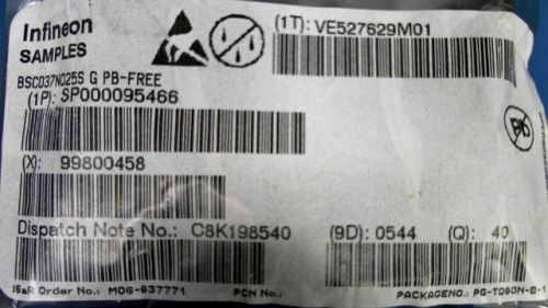 40-pcs n-channel 25v 100a infineon bsc037n025s g 037n025 bsc037n025sg for sale