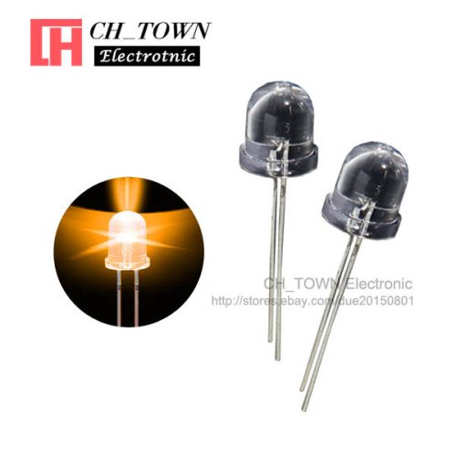 50pcs 10mm Led Diodes Orange Light Emitting Diode Water Clear Round top