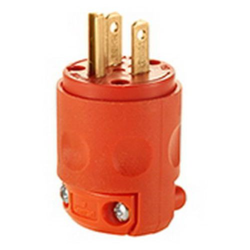 Leviton 515pv-or round plug 2-pole 3-wire 15a-125v - orange for sale