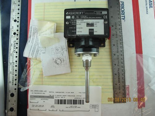 AshCroft T420TS 040 Temperature Switch, 0 to 100 F. 15A, 125/250/480VAC, NEW!