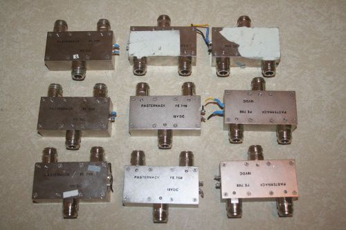 QTY-8, Pasternack PE7102 and 1, PE7103 N type RF Relay A/B Coaxial Switch