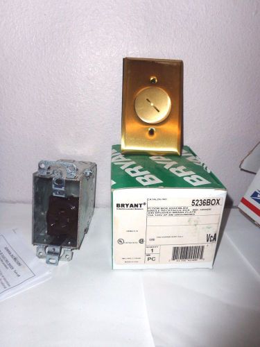 Bryant 5236box  single receptacle floor box assembly 15a 125v new for sale