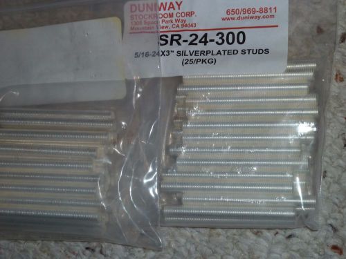 NEW Silver plated studs  5/16&#034; x 24 x 3&#034; sr-24-300 vacuum