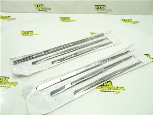New!!! lot of 6 stainless steel industrial tweezers for sale