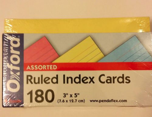 Oxford Assorted Ruled Index Card   3 x 5 inches 180 pack
