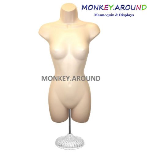 Female mannequin flesh body display women clothing shirts hanging forms + stand for sale