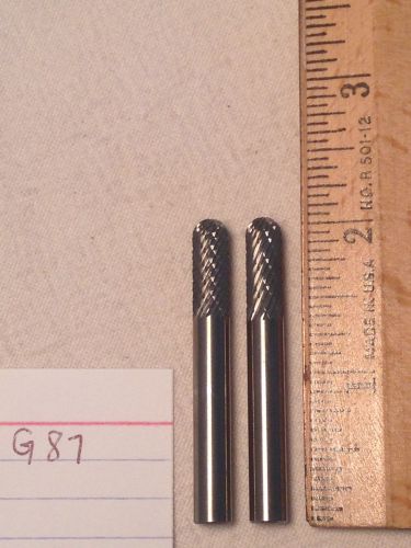 2 NEW 1/4&#034; (.250) SHANK CARBIDE BURRS. DOUBLE CUT. SC-1. USA MADE {G87}