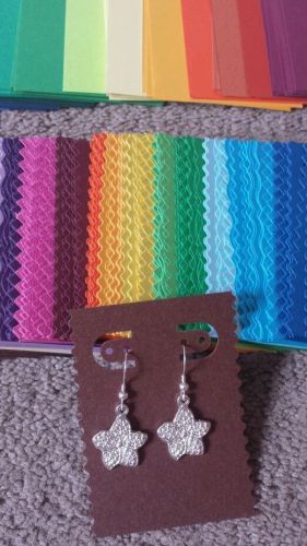 NEW Handmade Earring jewelry display card, 2x3 inch, lot of 25, assorted colors