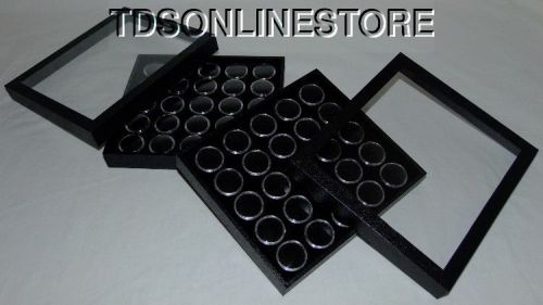 2 Pack Gem Storage Clear Top Cases With 25 Jars Each (Black Foam)