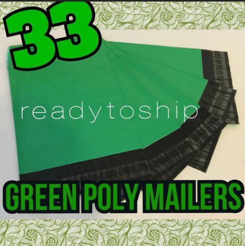 33 GREEN Poly Mailers 6&#034;X9&#034; NEW Shipping Envelopes Boutique Bags FREE SHIPPING