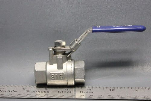 NEW 1/4&#034; 316 STAINLESS STEEL BALL VALVE 1000WOG (S18-1-77D)