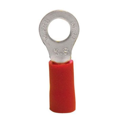 CALTERM CRIMP-ON RING TERMINALS, RED, #8,  22-18 AWG, 21 HI-COUNT MINIPAK #61030
