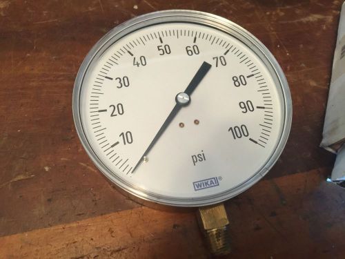 Wika pressure gauge 111.25 4.5&#034; hvac 100 psi 1/4&#034; npt lm new in box  for sale