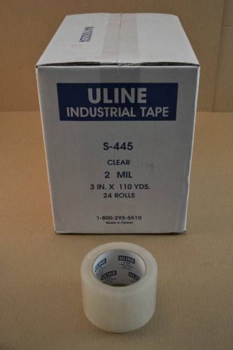 New Uline Industrial Packaging Tape - 2 Mil, 3&#034; x 110 yds Clear Case of 24 H-445