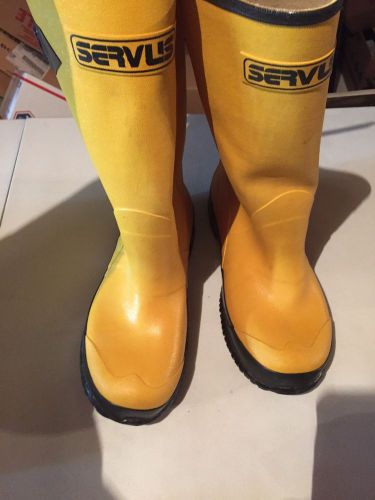Servus Men&#039;s Yellow Rubber Overboots Overshoes Boots Size 12 High Buckle