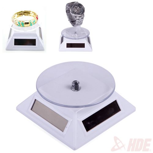 Solar Powered Rotating Rotary Jewelry Display Plate Stand Turn Table Showcase