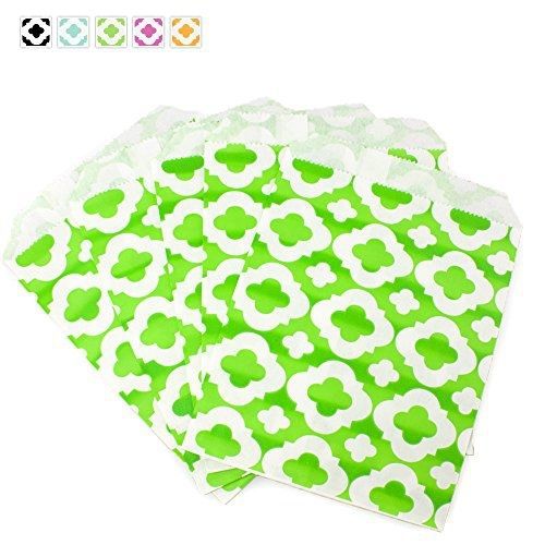 Ribbon Style Treat Candy Bag - 5&#034; X 7&#034; - 25 Pack (Apple Green)