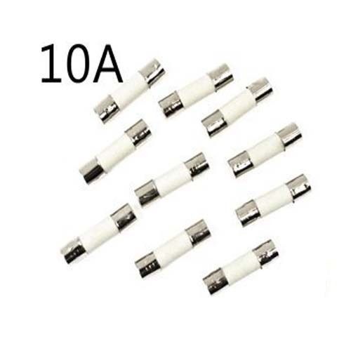 New pack of 10 pcs T10a 10A 250V Ceramic Fuses 5 x 20 mm (10amp)