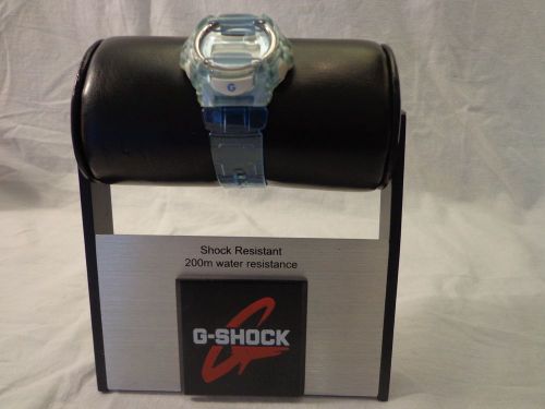 Casio G-Shock Authentic Watch Display Stand 7&#034;H Black  Leather and SS Metal