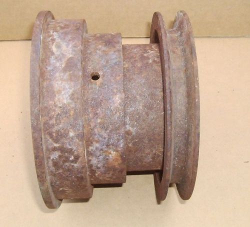 Cast Iron Step Belt Pulley Hit and Miss Engine Industrail Steampunk Decor