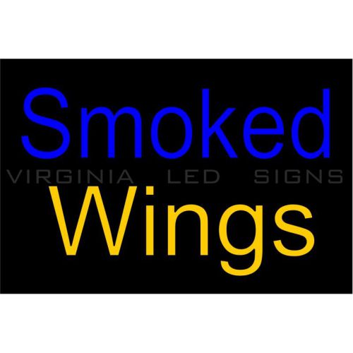 Smoked Wings LED SIGN neon looking 30&#034;x20&#034; Pizza HIGH QUALITY VERY BRIGHT