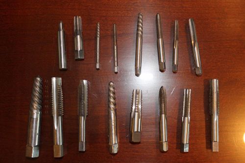 Lot of 16 Drill Taps Various Sizes