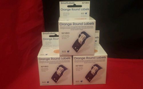 Seiko Smart Labels SLP RDO Orange Round 3 Boxes/3 Rolls 360 Labels 2 1/8&#034; Dia