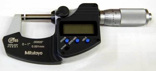 Mitutoyo 0-1&#034; x .00005&#034; (Res) Series 293 Coolant Proof IP65 Digimatic Micrometer